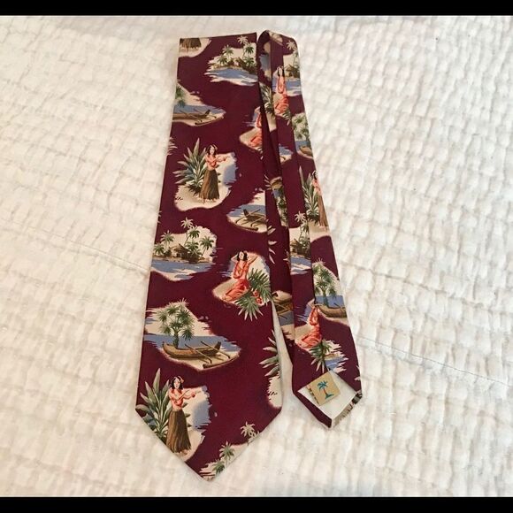 Vintage Hawaiian Tommy Bahama Silk Tie EUC - Picture 2 of 4